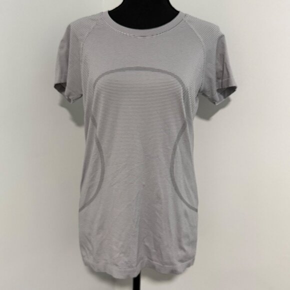 Lululemon Swiftly Tech T-Shirt Womens 10 Gray Activewear Gym Yoga Running - Picture 1 of 10